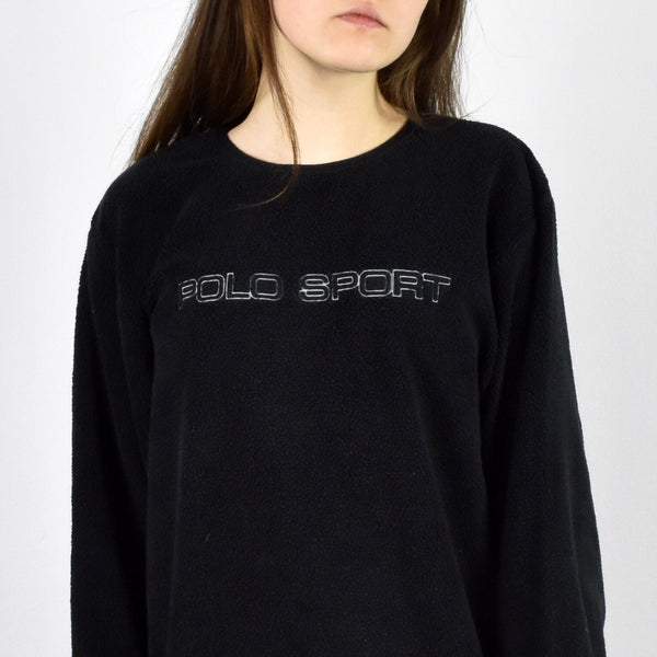 Vintage Polo Sport soft material sweatshirt jumper sweater pullover hoodie in black