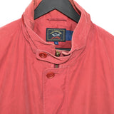 Vintage Paul&Shark zip up windbreaker tracksuit track jacket trackie sweater jumper sweatshirt pullover long sleeve in light red