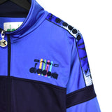 Vintage Diadora windbreaker fleece track jacket bomber jacket in purple and black