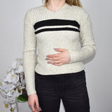 Scali v-neck knitted sweatshirt jumper sweater top pullover in grey and black