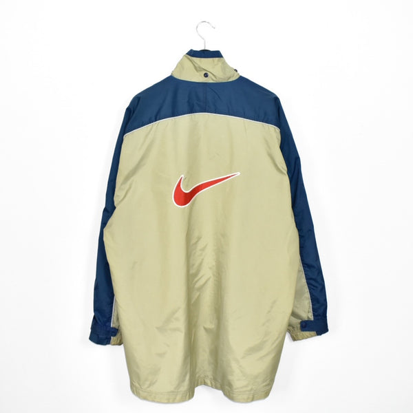 Vintage Nike zip up windbreaker tracksuit track jacket trackie sweater jumper sweatshirt pullover long sleeve in green and blue