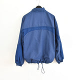 Vintage Adidas windbreaker zip up jacket fleece track jacket bomber jacket jumper in dark blue.