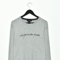 Vintage Calvin Klein Jeans jumper longsleeve tee pullover sweatshirt in grey