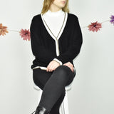 Vintage Fabiani cardigan sweater jumper pullover with buttons in black and white