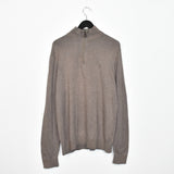 Vintage Tommy Hilfiger quarter zip up jumper longsleeve tee pullover sweatshirt hoodie in brown