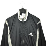 Vintage Adidas zip up tracksuit track jacket trackie sweater jumper sweatshirt pullover long sleeve in black and white