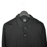 Vintage Hugo Boss quarter button up polo shirt long sleeve pullover in black