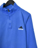 Vintage Adidas quarter zip up jumper hoodie pullover sweatshirt windbreaker track jacket in blue