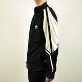 Vintage Nike tracksuit track jacket fleece windbreaker in black and white