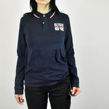 Vintage Tommy Hilfiger long sleeved polo shirt t shirt pullover in navy blue