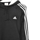 Vintage Adidas hoodie pullover sweatshirt windbreaker fleece track jacket in black and white