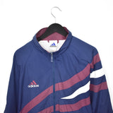 Vintage Adidas zip up track jacket windbreaker sweatshirt longsleeve tee pullover jumper in dark blue white and red