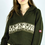 Vintage Napapijri sweater pullover jumper in dark green