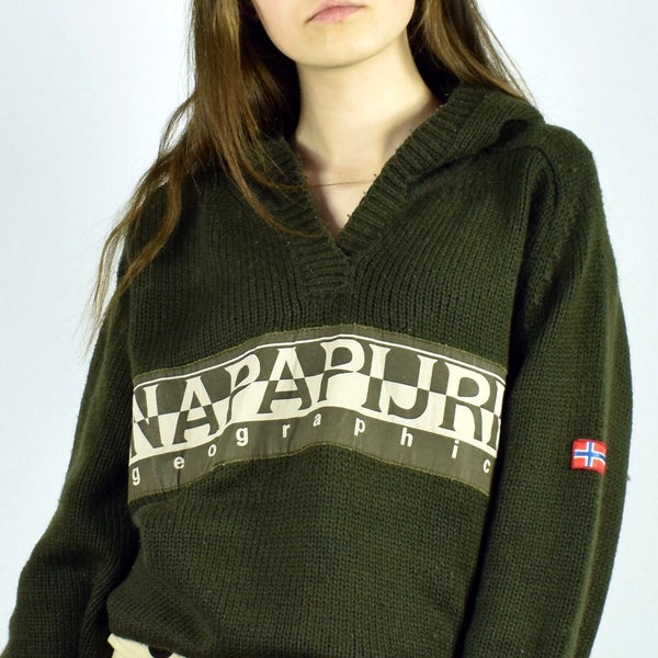 Vintage Napapijri sweater pullover jumper in dark green