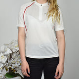 Asics quarter zip up t-shirt top sweatshirt jumper sweater pullover in white