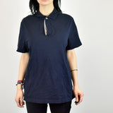 Vintage Champion polo shirt t shirt pullover in navy blue