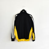 Vintage Adidas zip up crewneck jumper pullover sweatshirt windbreaker fleece track jacket hoodie in black and yellow