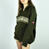 Vintage Napapijri sweater pullover jumper in dark green