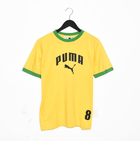 Vintage Puma t-shirt tee blouse top in yellow and green