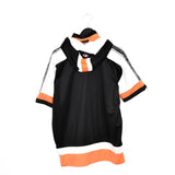 Vintage Champion sleeveless windbreaker fleece track jacket bomber jacket in black orange and white