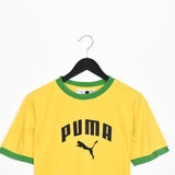 Vintage Puma t-shirt tee blouse top in yellow and green