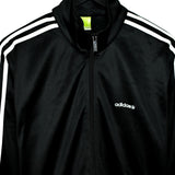 Vintage Adidas track jacket windbreaker fleece longsleeve tee pullover sweatshirt jumper in black and white
