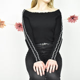 Cute off-shoulder Zara jumper sweater top cardigan pullover in black and white