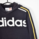Vintage Adidas hoodie long sleeve sweatshirt jumper in dark blue and yellow