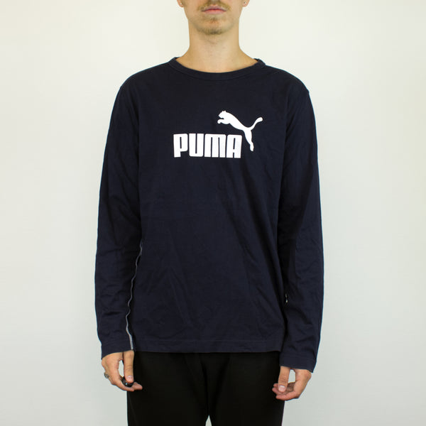 Vintage Puma sweatshirt jumper sweater pullover hoodie in black