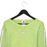 Vintage Adidas V-neck jumper pullover sweatshirt top in light green