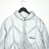 Vintage Ellesse puffer jacket windbreaker track jacket bomber jacket in silver