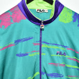 Vintage colourful Fila tracksuit fleece longsleeve tee pullover sweatshirt jumper