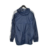 Vintage Adidas trench coat windbreaker zip up tracksuit track jacket trackie sweater jumper sweatshirt pullover long sleeve in dark blue