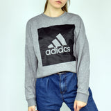 Adidas sweatshirt jumper sweater pullover hoodie in gray
