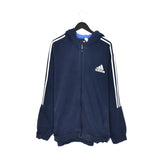 Vintage Adidas zip up hoodie pullover sweatshirt windbreaker fleece track jacket in blue