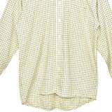 Vintage plaid collared button-down shirt top blouse in yellow blue and red