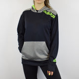 Adidas hoodie sweater jumper sweatshirt in grey dark navy and electric green