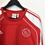 Vintage Adidas Ajax Amsterdam pullover sweatshirt windbreaker fleece track jacket in red and white