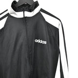 Vintage Adidas zip up windbreaker tracksuit track jacket trackie sweater jumper sweatshirt pullover long sleeve in black and grey