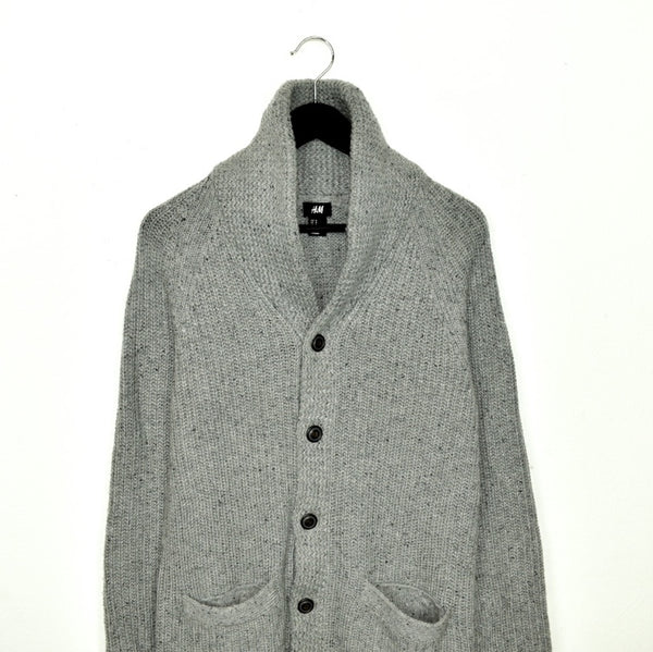 Vintage button up sweater sweatshirt jumper in brand h&m in grey