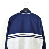 Vintage Nike pullover sweatshirt longsleeve polo shirt fleece sweater track jacket in navy blue and grey