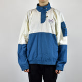 Vintage Reebok windbreaker fleece in white and blue