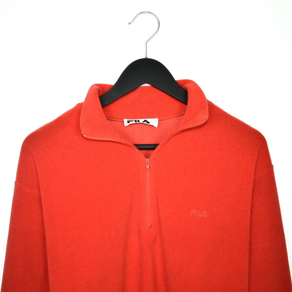 Vintage Fila quarter zip up sweatshirt pullover jumper hoodie in red