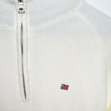 Vintage Ralph Lauren Polo jeans quarter zip up long sleeve sweatshirt jumper in white
