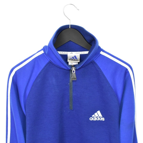 Vintage Adidas quarter zip up sweatshirt longsleeve tee pullover jumper in blue