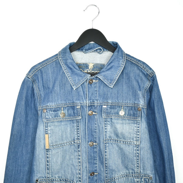 Vintage Urban Street denim jacket windbreaker coat in blue
