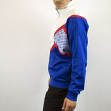 Vintage Umbro tracksuit track jacket fleece windbreaker in navy blue, white and red