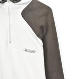 Vintage Adidas quarter zip up jumper pullover sweatshirt top in white and brown