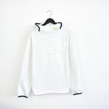 Vintage Puma hoodie long sleeve sweatshirt tracksuit track jacket windbreaker fleece jumper in white and black