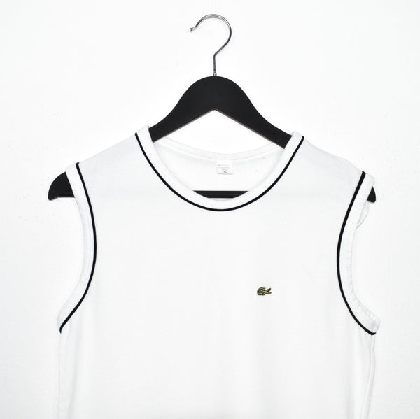 Vintage Lacoste sleeveless tee blouse tank top in white